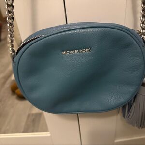 Michael Kors Blue Chain Strap Crossbody Bag